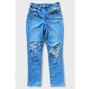 Madewell CURVY The Perfect Vintage Jean Straight 27T Knee-Rip Sherborn Wash